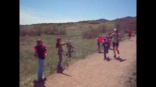 Connilee Walter gets an escort to finish of the 50K Cheyenne Mountain Trail Race [upl. by Pestana]