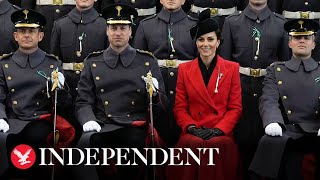 William and Kate watch St Davids Day Parade in Windsor [upl. by Ettereve]