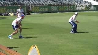 England fielding practice in Perth [upl. by Egreog]