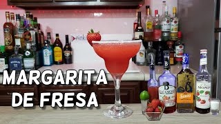 ¿Cómo Preparar La MARGARITA DE FRESA 🍓  Para los Amantes de las Margaritas  Drinkiando Margarita [upl. by Henrieta]