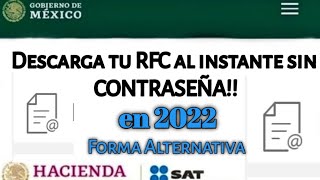 Descarga tu Constancia de RFC al instante sin contraseña y sin acudir a la oficina Julio 2022 [upl. by Nylirehs161]