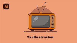 HOW TO DRAW A TV IN ADOBE ILLUSTRATOR [upl. by Senilec]