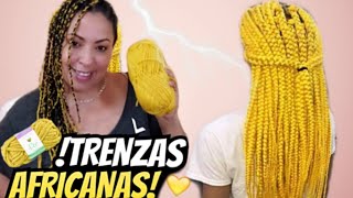 🌟TRENZAS AFRICANAS CON LANA  ESTAMBRE  Tutorial Explicado  trenzas africanas [upl. by Garrison]