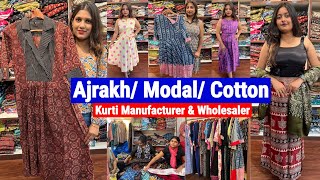 Retro Gown Modal amp Ajrakh Kurti Noodle Top Cotton Kurti Manufacturer in Kolkata  N G Garments [upl. by Eijneb79]