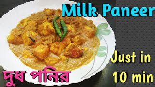 How to make Milk Paneer easy way  দুধ পনির রেসিপি  Veg dudh paneer recipe in bengali [upl. by Anaihr708]