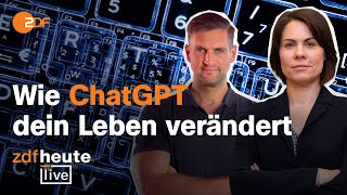 ChatGPT KIExpertin und MatheYouTuber über Zukunft von Bildung Arbeit amp Freizeit  ZDFheute live [upl. by Nhojleahcim]