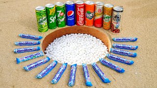 Mentos vs Coca Cola 7up Sprite Mirinda Fanta Pepsi Schweppes Underground [upl. by Demodena]