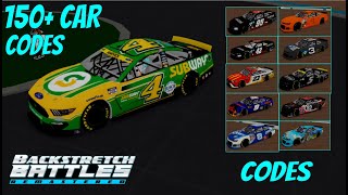 150 NEW BBR CAR CODES Roblox Backstretch Battles [upl. by Hadik]