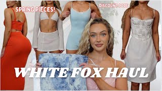 HUGE WHITE FOX BOUTIQUE SPRING 2024 CLOTHING TRY ON HAUL  lookbook trendy pieces amp discount code [upl. by Paget403]