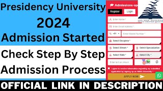 Presidency University 2024 Admission Started  How To Fill Presidency University 2024 Application [upl. by Krystalle]