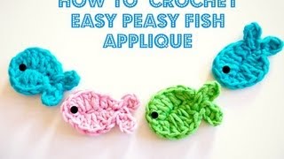 How to crochet a fish applique free pattern easy for beginners [upl. by Ij]