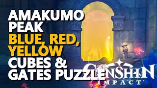 Underground Amakumo Peak Blue Red Yellow Cubes amp Gates Puzzle Genshin Impact [upl. by Elhsa]