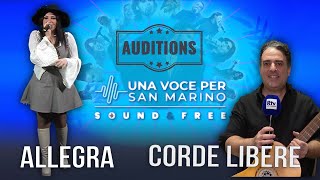 Allegra e Corde Libere  Una voce per San Marino Audizioni [upl. by Arvie395]