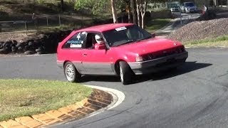 Ford Laser Tx3 4WD Turbo Racing compilation at Mt Cotton Hillclimb Don Exton [upl. by Atimad896]