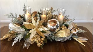 GLAM Christmas Centerpiece In Gold Dollar Tree Glam Centerpiece DIY Holiday Decor On A Budget [upl. by Ratcliffe491]