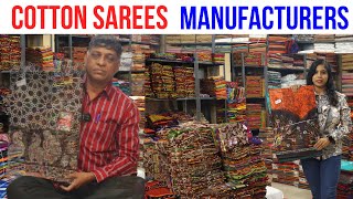 Exclusive Video on Summer Cotton Sarees  Cotton Sarees Manufacturers  Hyderabad Wholesale Shop [upl. by Airbmat127]