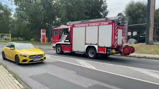 HLF DLK TLF Feuerwehr KamenzStadt sowie Fustw und Orgl auf Einsatzfahrt [upl. by Willms]