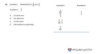 KVA uppgift 15 från högskoleprovet våren 2024 provpass 2 kvantitativ del [upl. by Aynodal662]