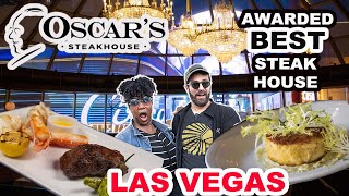 Awarded BEST STEAKHOUSE in Las Vegas  Eating at Oscar’s Steakhouse [upl. by Yatnuhs427]