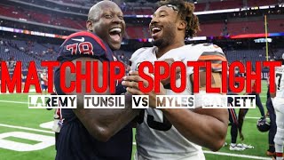 Film Room Laremy Tunsil Vs Myles Garrett [upl. by Alleciram727]