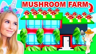 I Started A MUSHROOM FARM On Top Of MOODYS House In Adopt Me Roblox [upl. by Dinse]