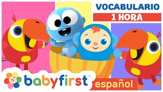 Primeras Palabras para Bebes en Español  Huevos Surpresas con Larry  1 hora  BabyFirst Español [upl. by Moon]