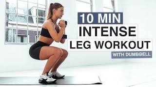 10 MIN INTENSE LEAN LEGS WORKOUT  With Dumbbell [upl. by Idnat]