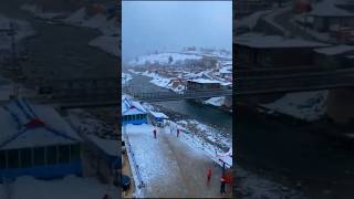 Hotel View in Kalam River Side🇵🇰shorts shortsviral shortsvideo tourism snow mountains music [upl. by Linc]