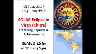 🔥 Solar Eclipse 🔥  Oct 14 2023  Ring of Fire  Vedic Astrology [upl. by Lativa804]