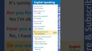 ✅Daily English conversation practice  question and answer questionanswer english [upl. by Richards]