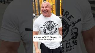 Asking jacked 60 year old how he stays fit  full video linked  nyc workout bodybuilding [upl. by Magdalene]