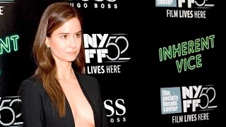 NYFF52 quotInherent Vicequot Red Carpet  Katherine Waterston [upl. by Kolnick397]