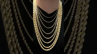 solid gold Rope Chains review 1mm  7mm [upl. by Rosalinde]