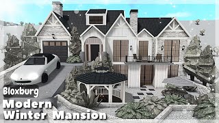 BLOXBURG Modern Winter Mansion Speedbuild  Roblox House Build [upl. by Haidedej]