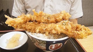 大盛り天丼の大食いをしてみました【飯テロ飯動画】 [upl. by Gweneth91]