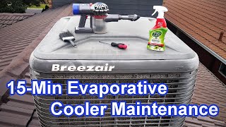 Easy 15min Evaporative Swamp Cooler Maintenance DIY Service Breezair [upl. by Cnut]