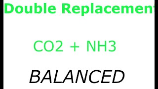 Double Replacement CO2  NH3 BALANCED [upl. by Haelam662]