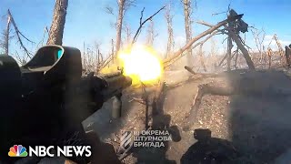 Dramatic battle video shows Ukrainian raid on Russian trenches near Bakhmut [upl. by Ambrosio]