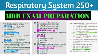 Respiratory System  Important questions  MRB EXAM PREPARATION [upl. by Ynnohj]