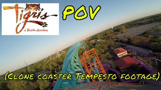 Tigris POV 2019 Actually Tempesto roller coaster Busch Gardens Tampa Florida [upl. by Eitra]