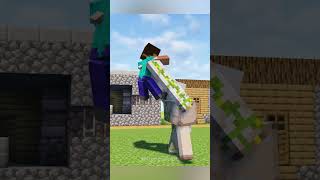 Minecraft Villagers VS Herobrine minecraft minecraftmemes villager [upl. by Tullius363]