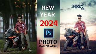 Happy new year photo manipulation 2024  Photoshop manipulation tutorial 2024 [upl. by Yrdnal]