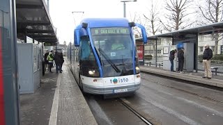 Caen Tramway sur pneu Twisto  Gare SNCF [upl. by Halueb]