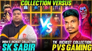 SK Sabir Vs PVS GAMING Collection Versus India Vs Tamilnadu Richest Collection  Garena Free Fire [upl. by Newbold]