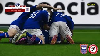 Ipswich Town vs Bristol City Highlights  EFL Championship 2324  PES 21 [upl. by Barrow]