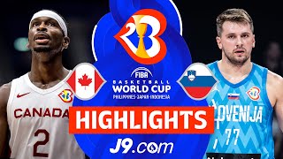 Canada Fly Over Slovenia Reach SemiFinals for the first time  J9 Highlights  FIBAWC [upl. by Ahsieit]