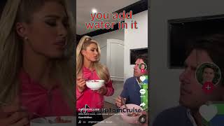 Fake Tom Cruise eating cereal with the Real Paris Hilton viral comedy parishilton [upl. by Nosned510]