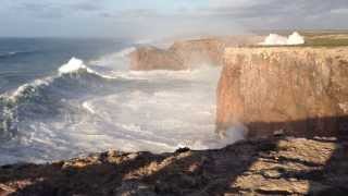 Hercules 2014 Huge waves in Sagres Portugal Cabo São Vicente 6114 [upl. by Christmas82]