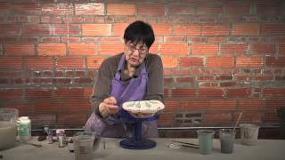 Pottery Video Decorating with Slips Sgraffito Glaze and Dots  GAIL KENDALL [upl. by Saffren]