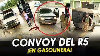 ¡¡A plena luz del día Captan Convoy de Sicarios del R5 en una Gasolinera en Michoacán [upl. by Uolymme508]